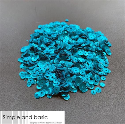 Simple and Basic pailletter/sequins Turquoise 4-5-6mm 30g